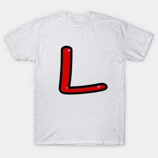 Letter L. Name with letter L. Personalized gift. Abbreviation. Abbreviation. Lettering T-Shirt